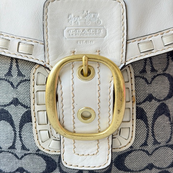 Coach Resort Denim Bleecker Shoulder Flap Bag - Picture 5 of 16